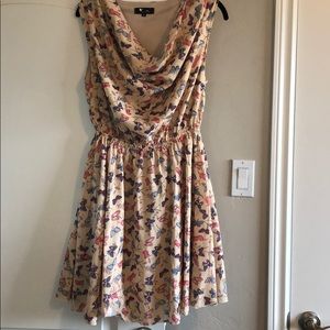 Cream dress with butterflies